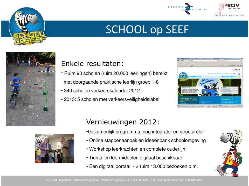 scholen met verkeersveiligheidslabel Vernieuwingen 2012: Gezamenlijk programma, nog integraler en structureler Online