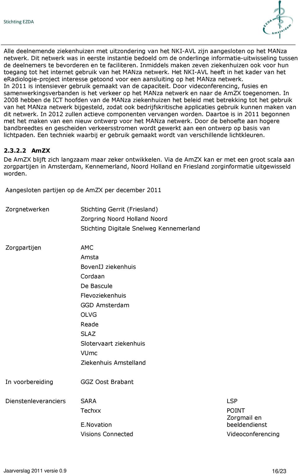 Inmiddels maken zeven ziekenhuizen ook voor hun toegang tot het internet gebruik van het MANza netwerk.