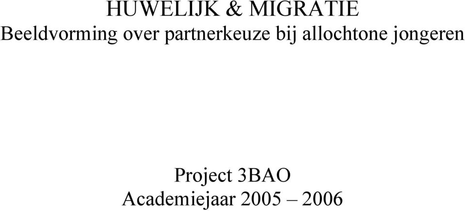 partnerkeuze bij allochtone