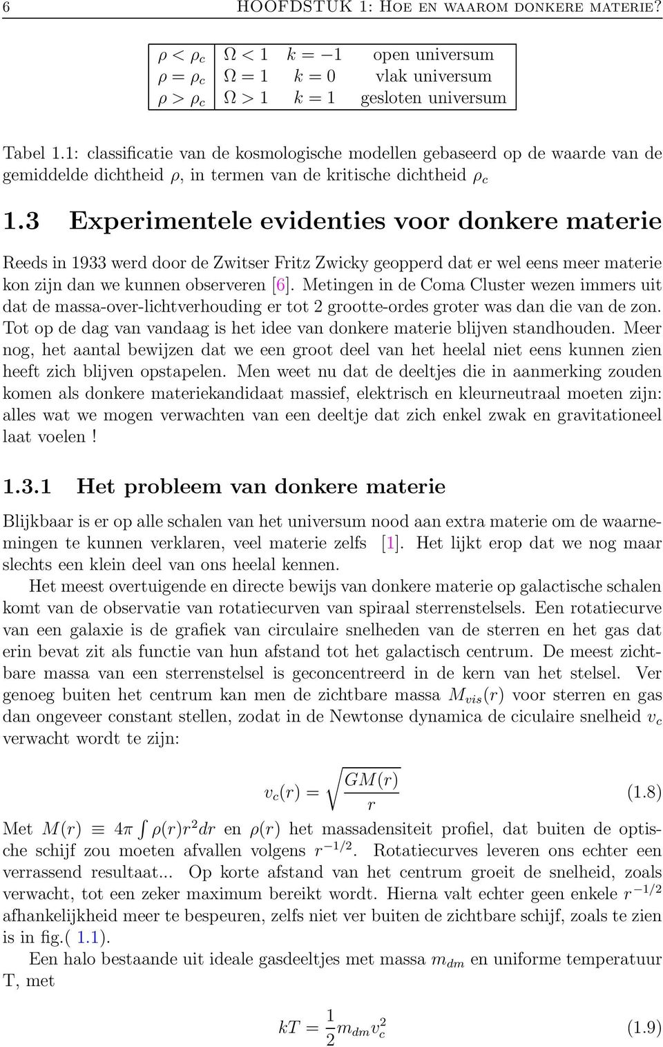 3 Experimentele evidenties voor donkere materie Reeds in 1933 werd door de Zwitser Fritz Zwicky geopperd dat er wel eens meer materie kon zijn dan we kunnen observeren [6].