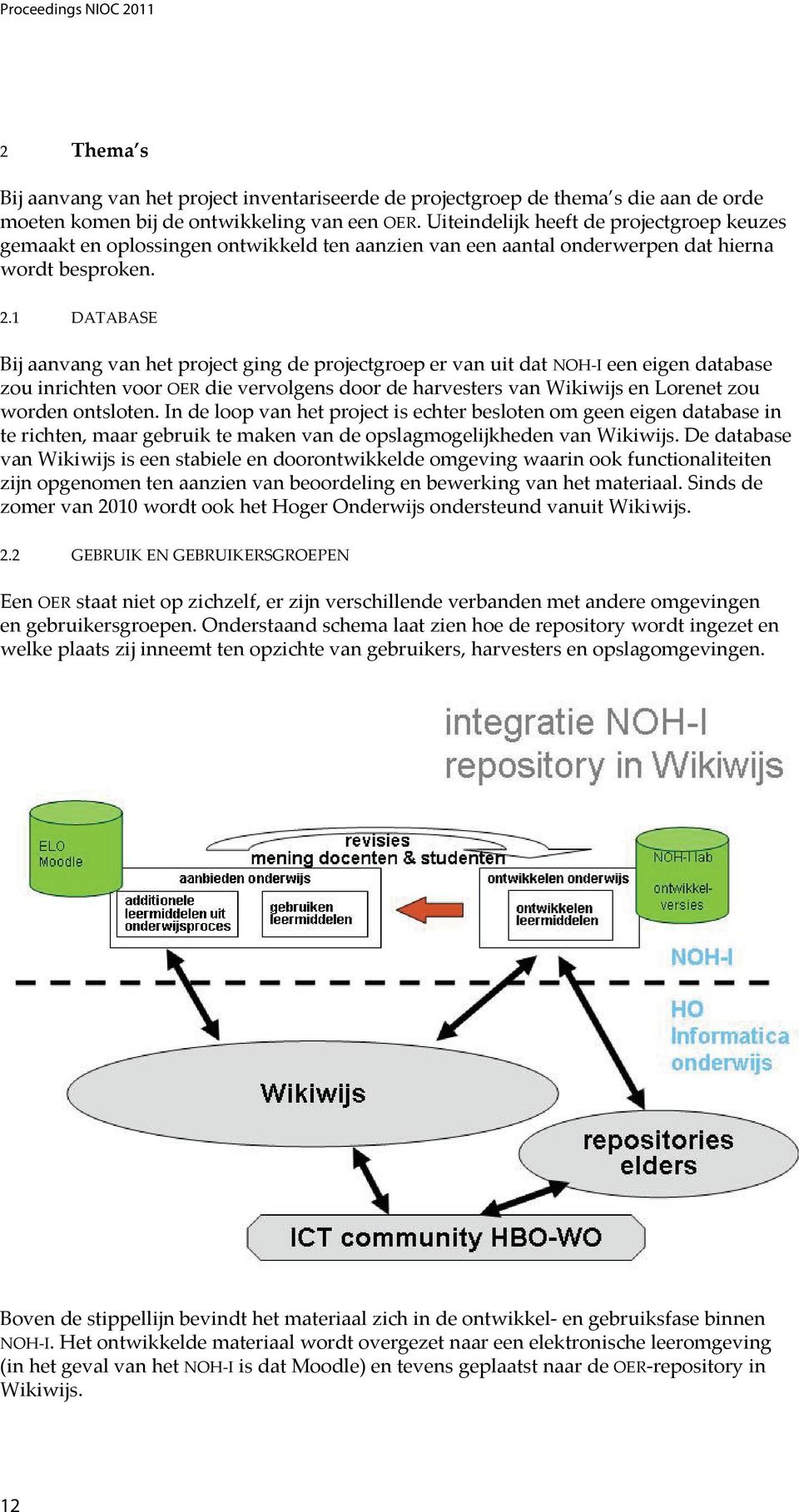 1 DATABASE Bij aanvang van het project ging de projectgroep er van uit dat NOH-I een eigen database zou inrichten voor OER die vervolgens door de harvesters van Wikiwijs en Lorenet zou worden