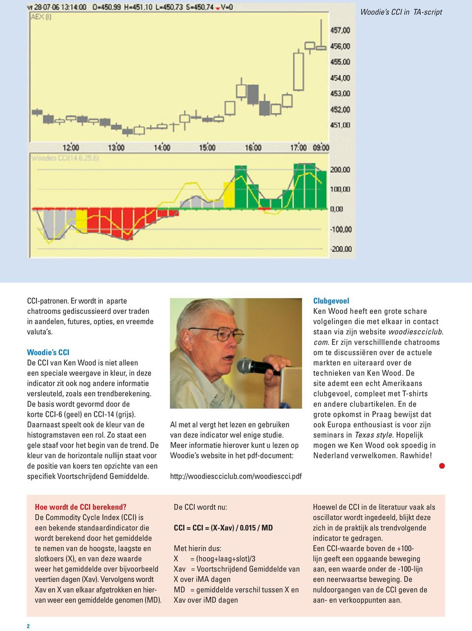 De basis wordt gevormd door de korte CCI-6 (geel) en CCI-14 (grijs). Daarnaast speelt ook de kleur van de histogramstaven een rol. Zo staat een gele staaf voor het begin van de trend.