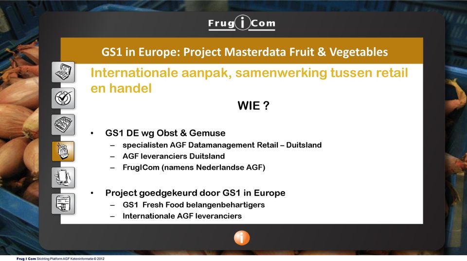 GS1 DE wg Obst & Gemuse specialisten AGF Datamanagement Retail Duitsland AGF leveranciers