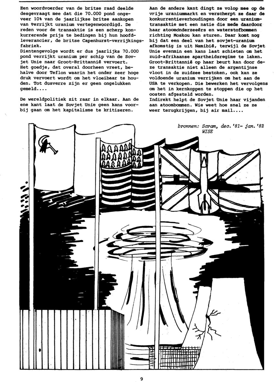 000 pond verrijkt uranium per schip van de Sovjet Unie naar Groot-Brittannië vervoert.