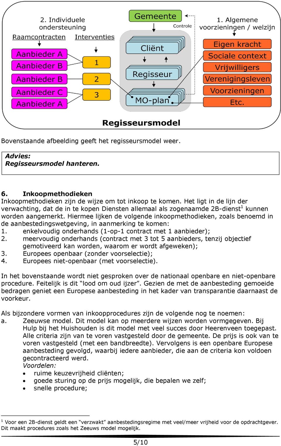 Hiermee lijken de volgende inkoopmethodieken, zoals benoemd in de aanbestedingswetgeving, in aanmerking te komen: 1. enkelvoudig onderhands (1-op-1 contract met 1 aanbieder); 2.