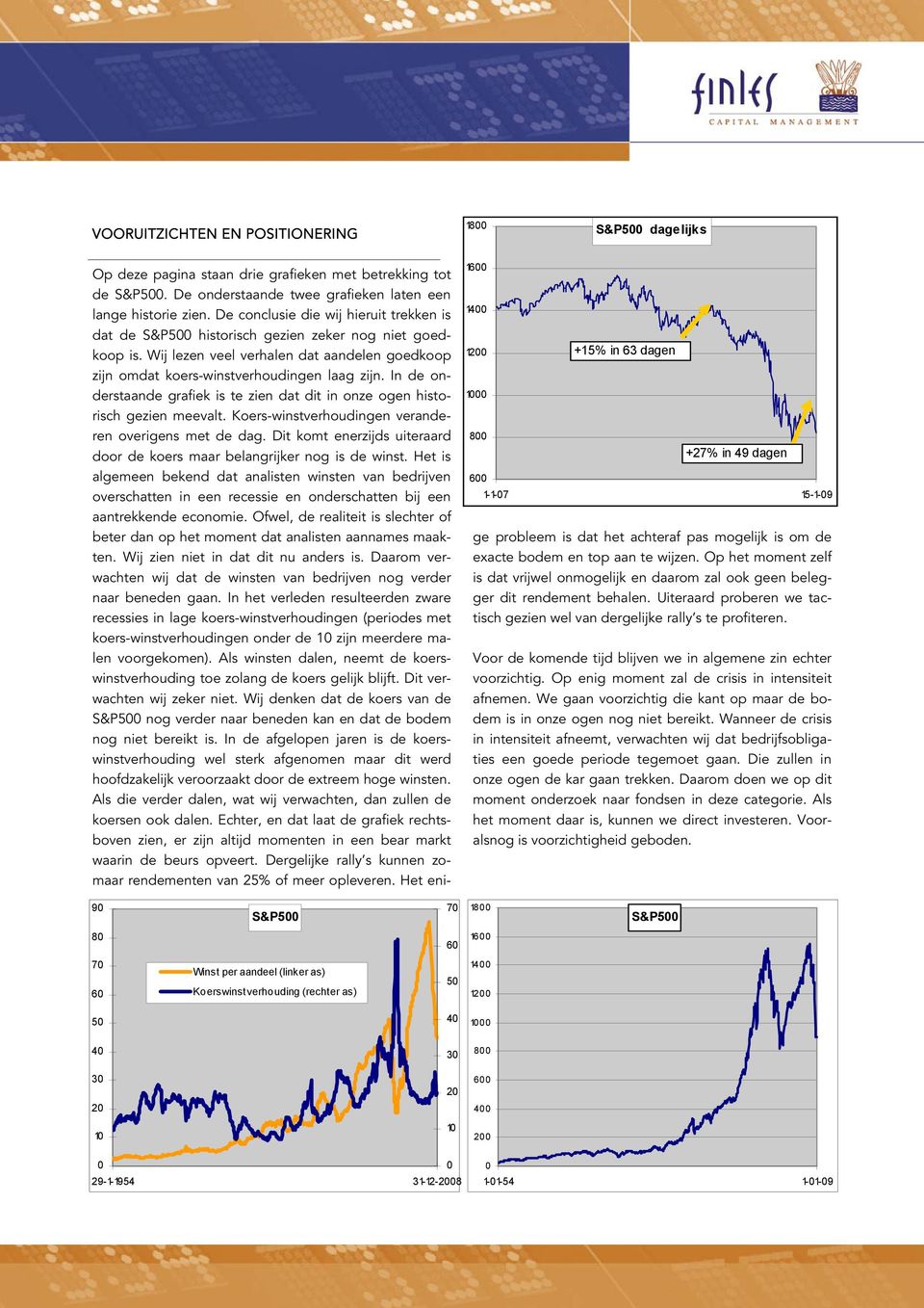 Wij lezen veel verhalen dat aandelen goedkoop zijn omdat koers-winstverhoudingen laag zijn. In de onderstaande grafiek is te zien dat dit in onze ogen historisch gezien meevalt.