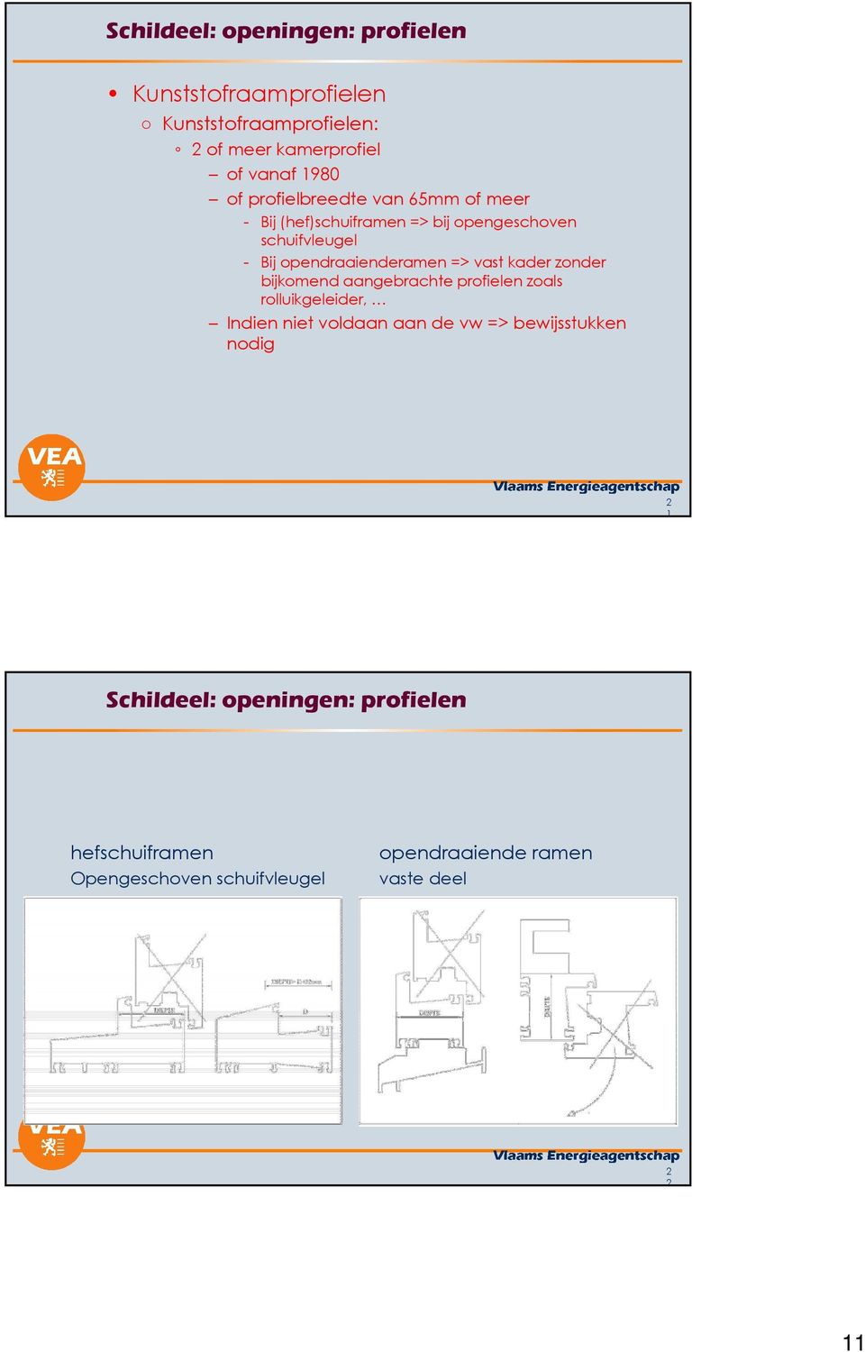 => vast kader zonder bijkomend aangebrachte profielen zoals rolluikgeleider, Indien niet voldaan aan de vw =>
