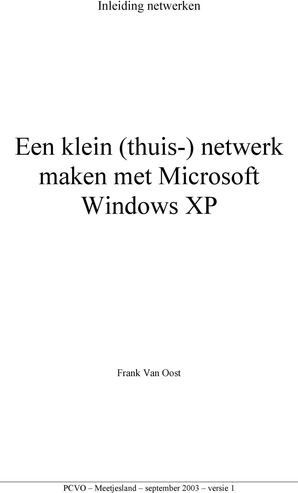 Microsoft Windows XP Frank Van