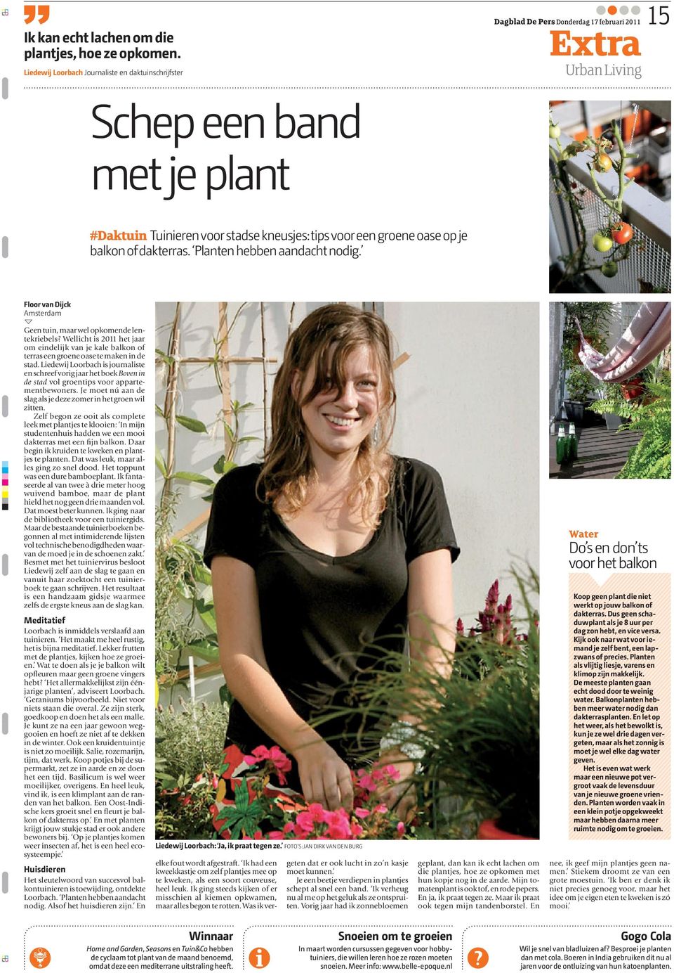 Planten hebben aandacht nodig. Floor van Dijck Amsterdam Geen tuin, maar wel opkomende lentekriebels?