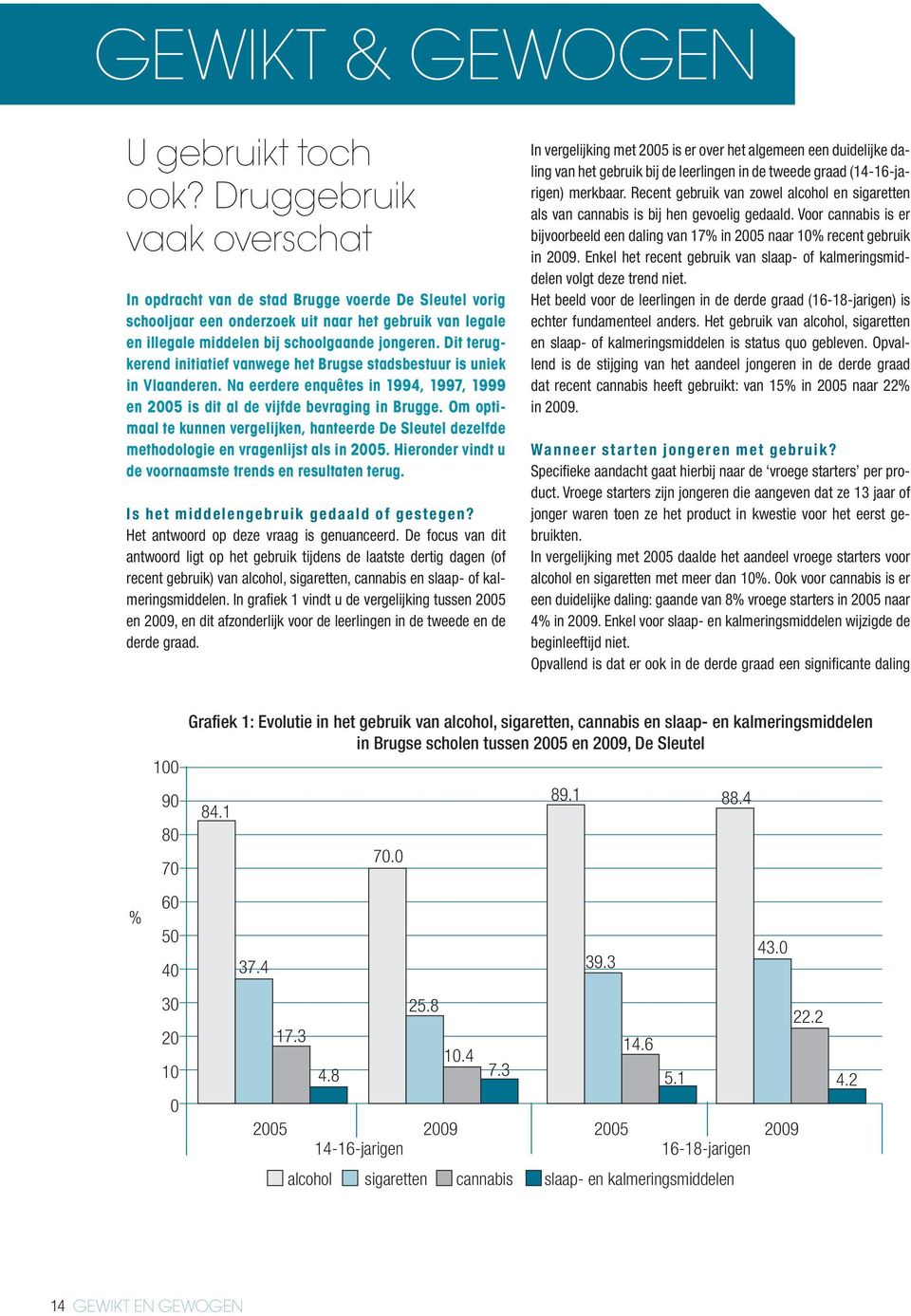 Dit terugkerend initiatief vanwege het Brugse stadsbestuur is uniek in Vlaanderen. Na eerdere enquêtes in 1994, 1997, 1999 en 2005 is dit al de vijfde bevraging in Brugge.