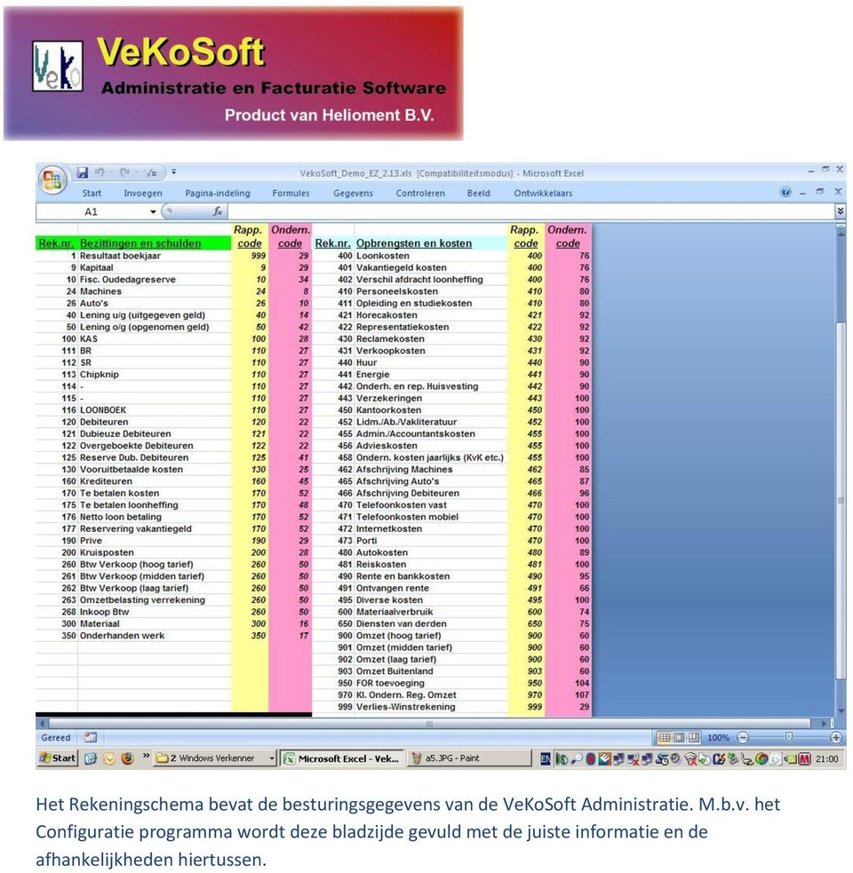 Configuratie programma wordt deze bladzijde