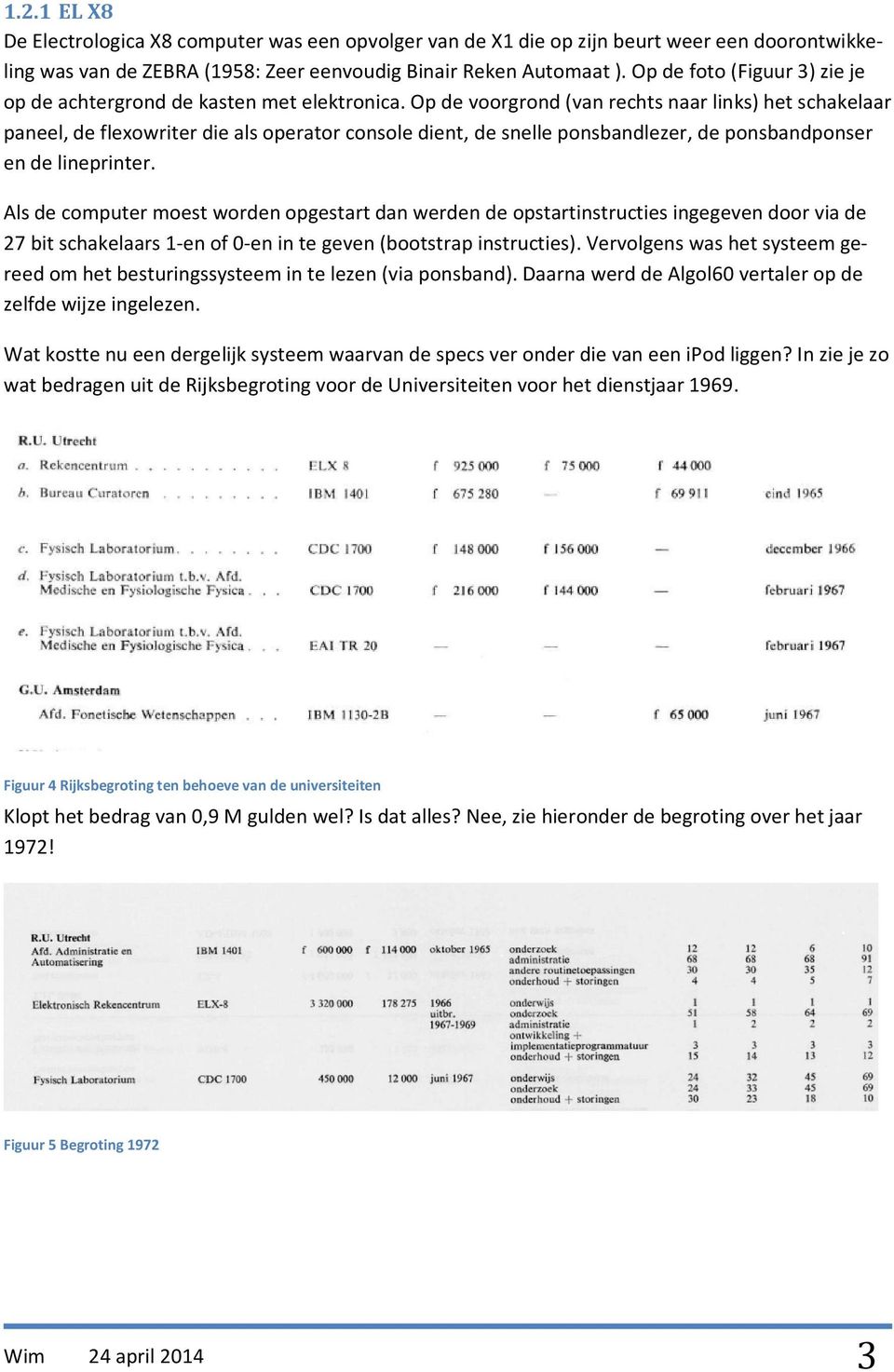 Op de voorgrond (van rechts naar links) het schakelaar paneel, de flexowriter die als operator console dient, de snelle ponsbandlezer, de ponsbandponser en de lineprinter.