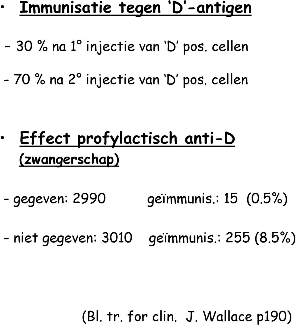 cellen Effect profylactisch anti-d (zwangerschap) - gegeven: 2990