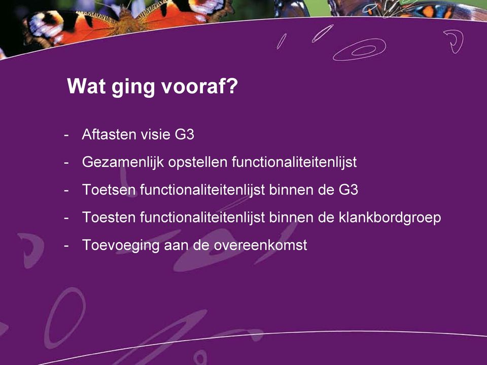 functionaliteitenlijst - Toetsen