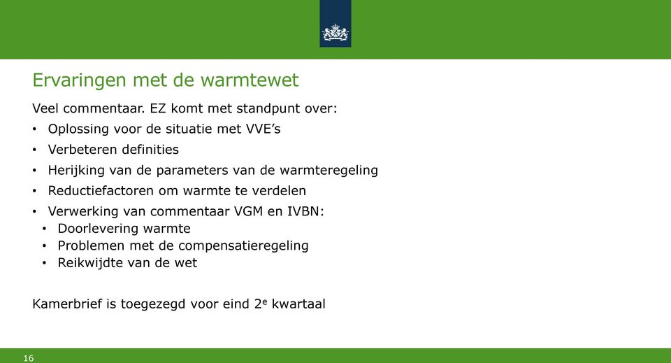 van de parameters van de warmteregeling Reductiefactoren om warmte te verdelen Verwerking van