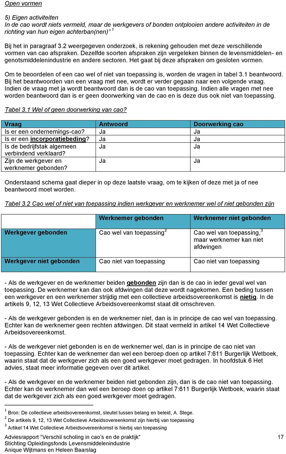 Dezelfde soorten afspraken zijn vergeleken binnen de levensmiddelen- en genotsmiddelenindustrie en andere sectoren. Het gaat bij deze afspraken om gesloten vormen.