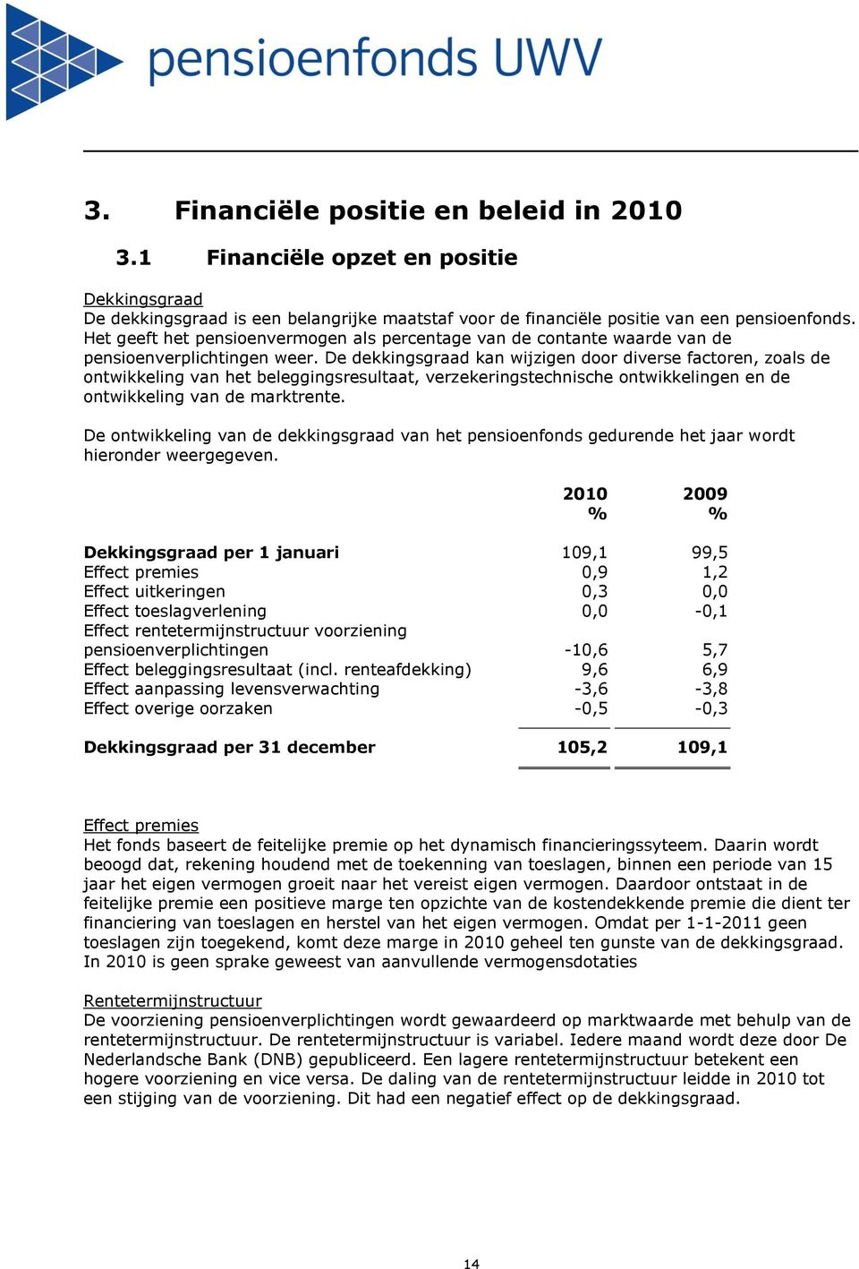 De dekkingsgraad kan wijzigen door diverse factoren, zoals de ontwikkeling van het beleggingsresultaat, verzekeringstechnische ontwikkelingen en de ontwikkeling van de marktrente.