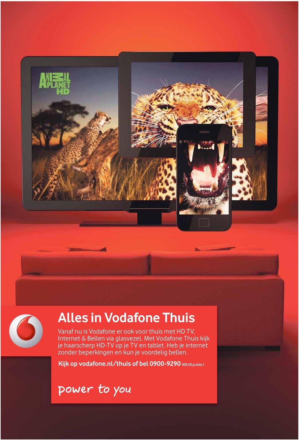 Met Vodafone Thuis kijk je haarscherp HD-TV op je TV en tablet.