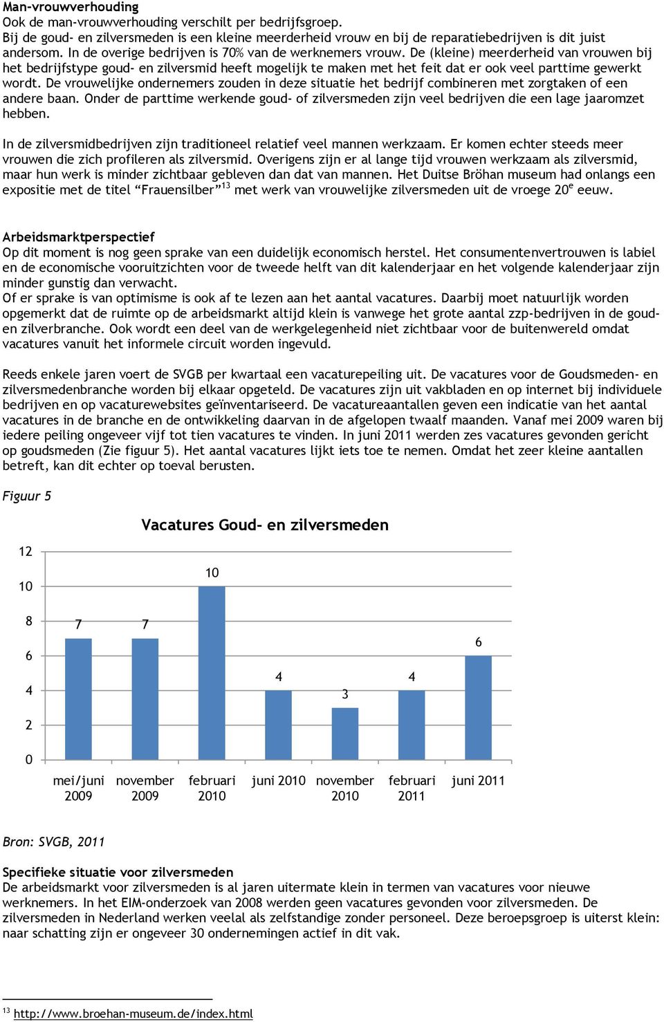 De (kleine) meerderheid van vrouwen bij het bedrijfstype goud- en zilversmid heeft mogelijk te maken met het feit dat er ook veel parttime gewerkt wordt.