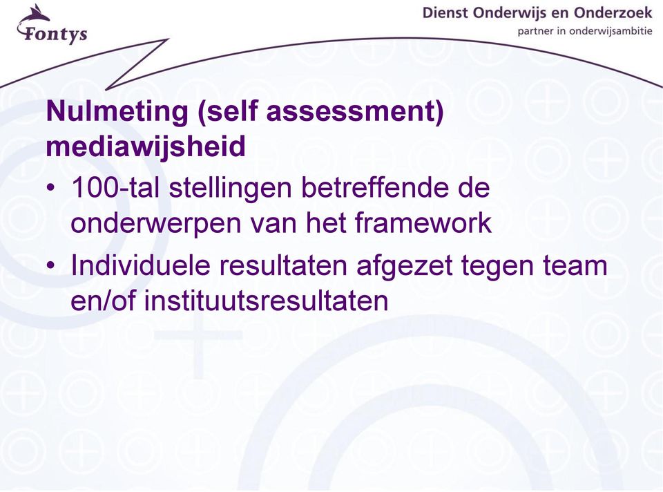 onderwerpen van het framework Individuele