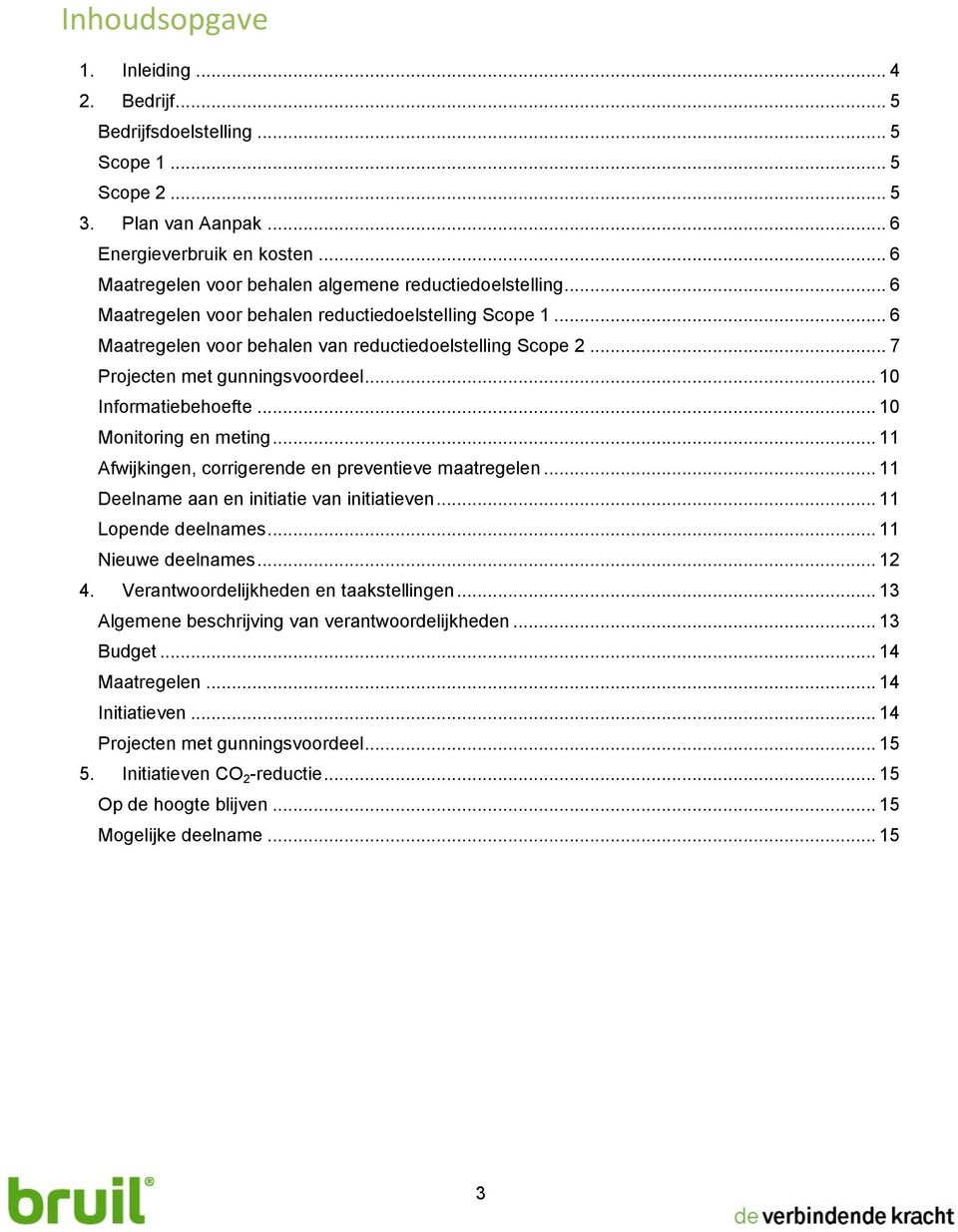 .. 7 Projecten met gunningsvoordeel... 10 Informatiebehoefte... 10 Monitoring en meting... 11 Afwijkingen, corrigerende en preventieve maatregelen... 11 Deelname aan en initiatie van initiatieven.