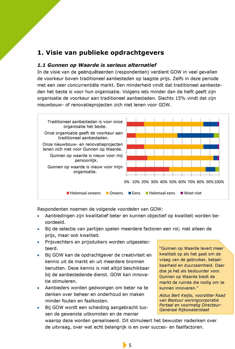 Zelfs in deze periode met een zeer concurrentiële markt. Een minderheid vindt dat traditioneel aanbesteden het beste is voor hun organisatie.