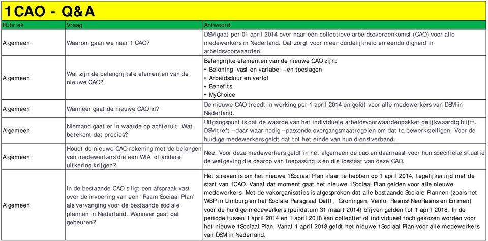 In de bestaande CAO s ligt een afspraak vast over de invoering van een Raam Sociaal Plan als vervanging voor de bestaande sociale plannen in Nederland. Wanneer gaat dat gebeuren?