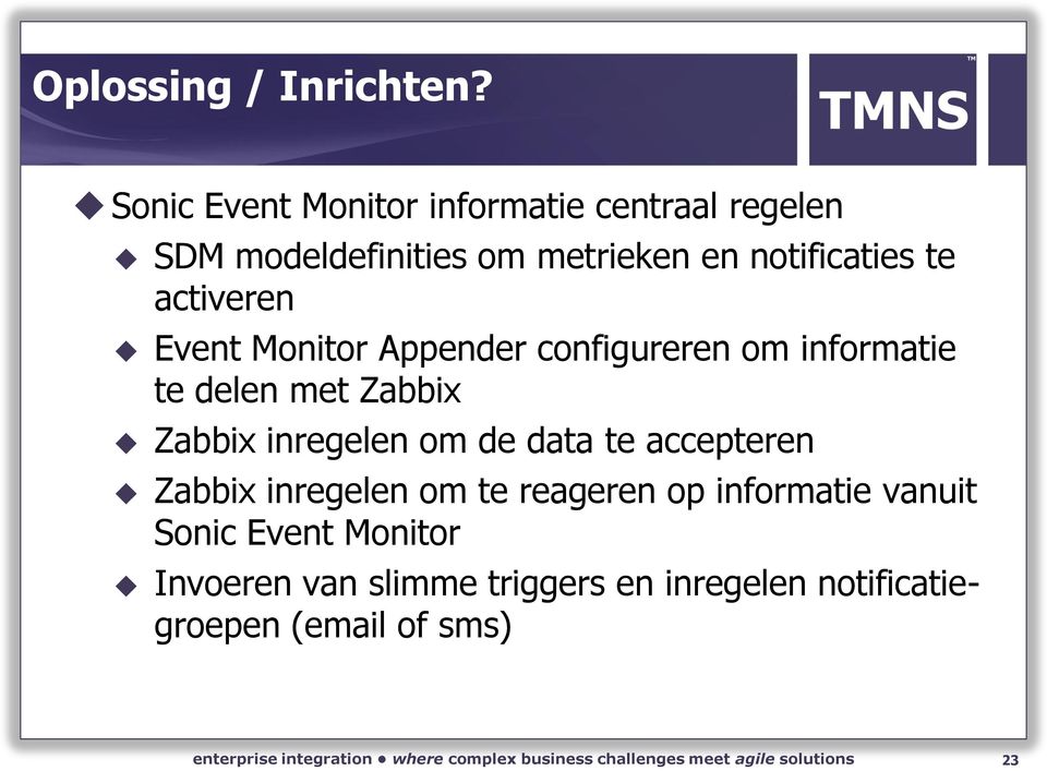 te activeren Event Monitor Appender configureren om informatie te delen met Zabbix Zabbix