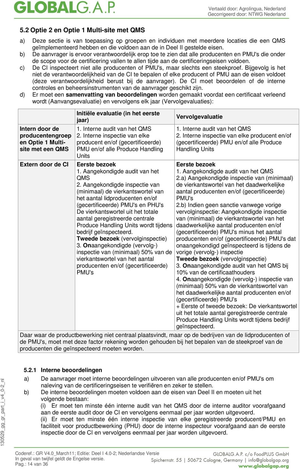 c) De CI inspecteert niet alle producenten of PMU's, maar slechts een steekproef.