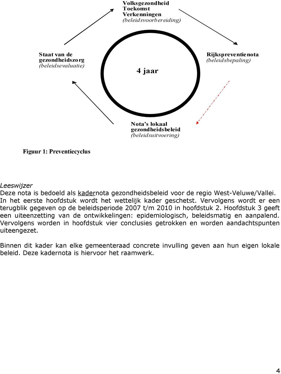 In het eerste hoofdstuk wordt het wettelijk kader geschetst. Vervolgens wordt er een terugblik gegeven op de beleidsperiode 2007 t/m 2010 in hoofdstuk 2.