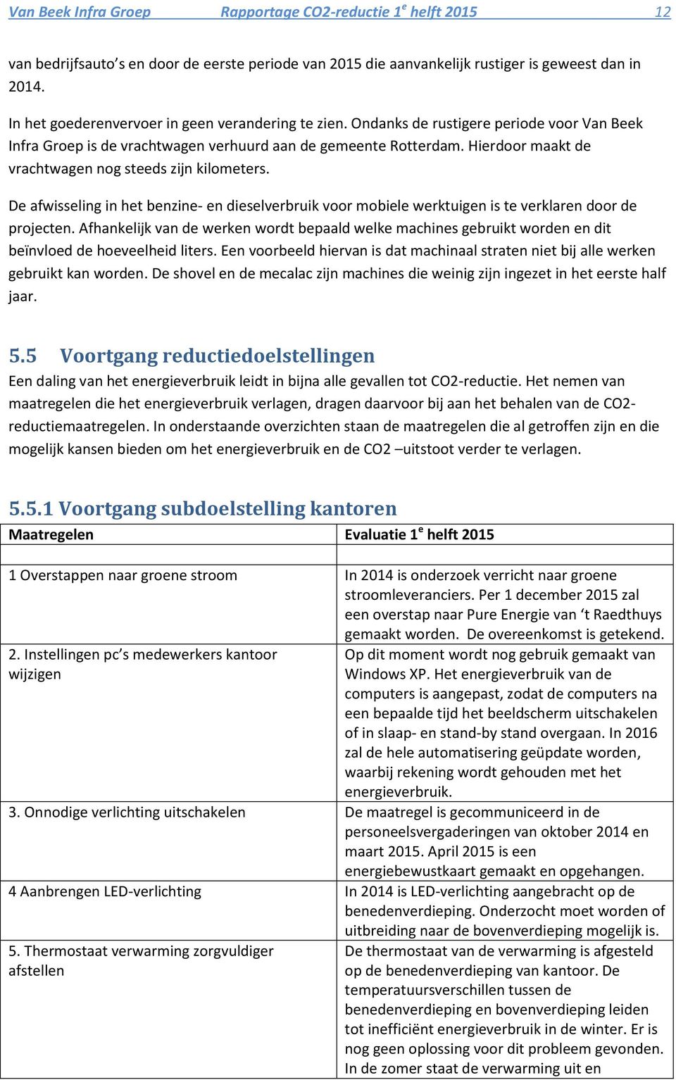 Hierdoor maakt de vrachtwagen nog steeds zijn kilometers. De afwisseling in het benzine- en dieselverbruik voor mobiele werktuigen is te verklaren door de projecten.