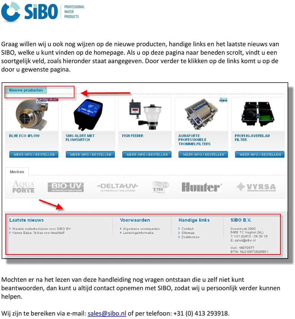 Door verder te klikken op de links komt u op de door u gewenste pagina.