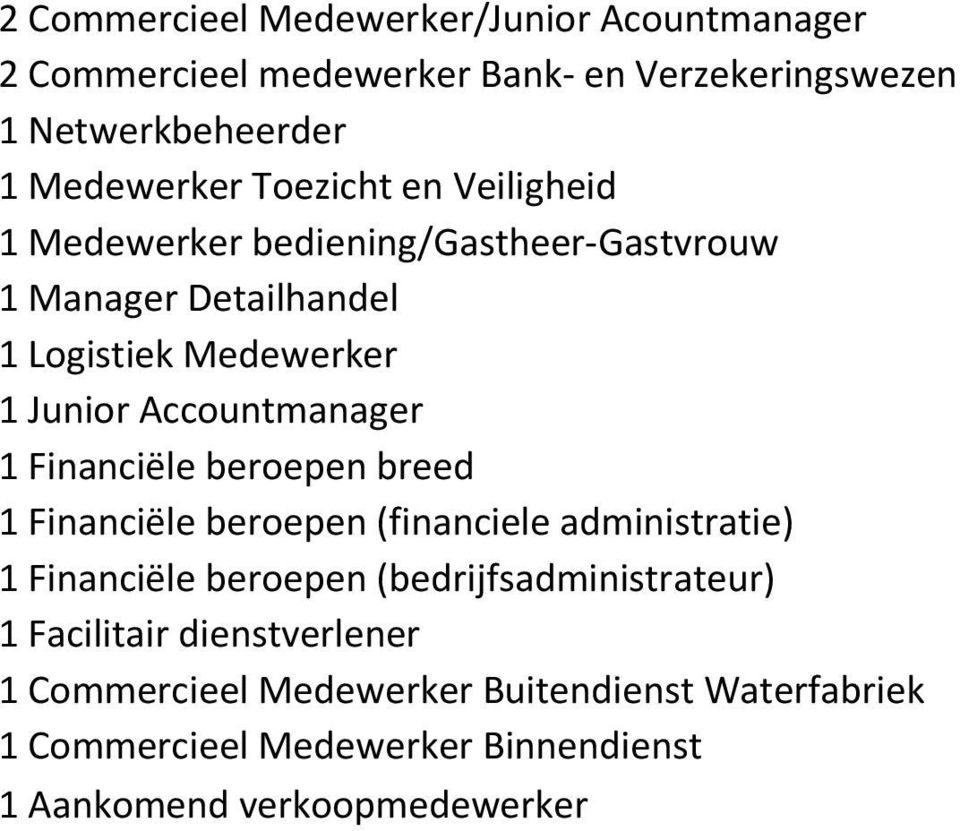 Accountmanager 1 Financiële beroepen breed 1 Financiële beroepen (financiele administratie) 1 Financiële beroepen