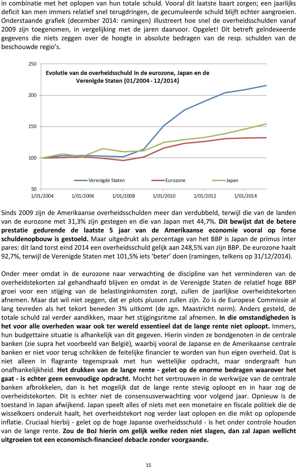 Dit betreft geïndexeerde gegevens die niets zeggen over de hoogte in absolute bedragen van de resp. schulden van de beschouwde regio s.