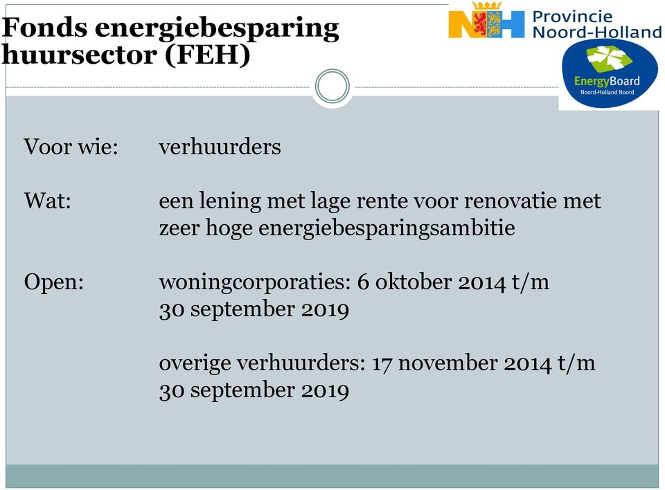 energiebesparingsambitie woningcorporaties: 6 oktober 2014 t/m 30