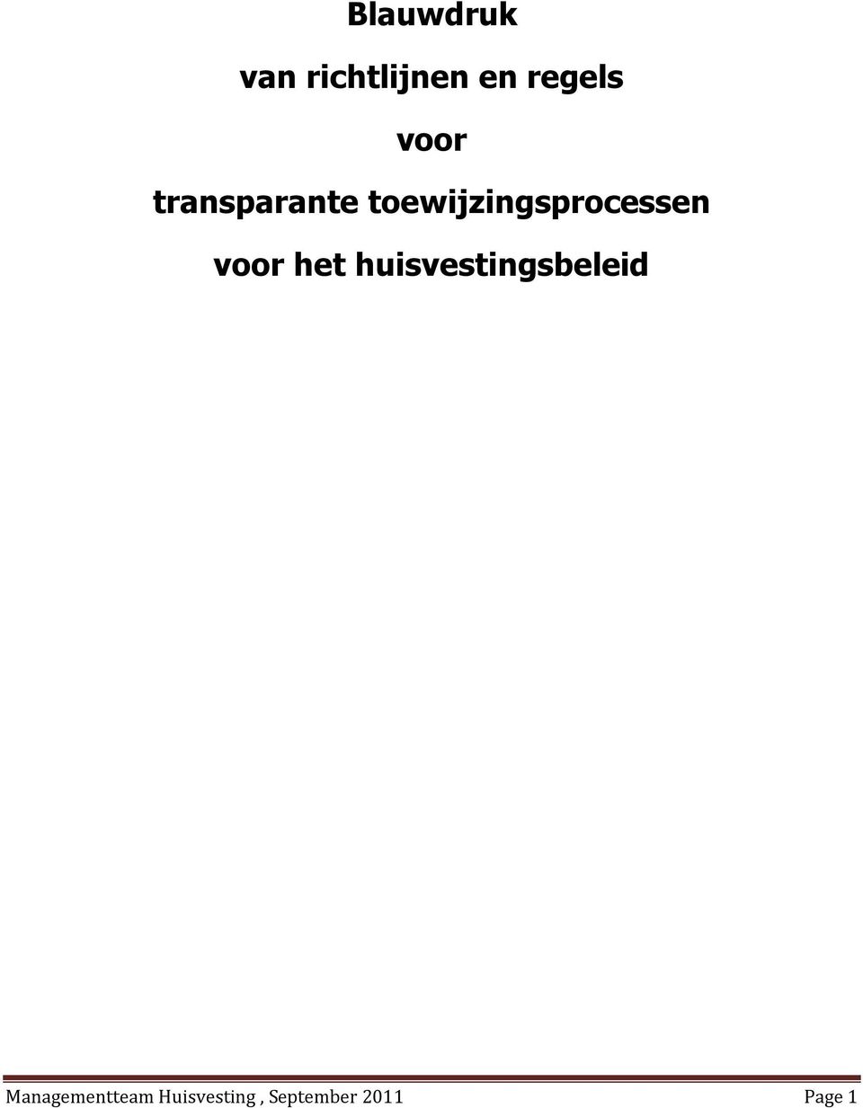 toewijzingsprocessen voor het