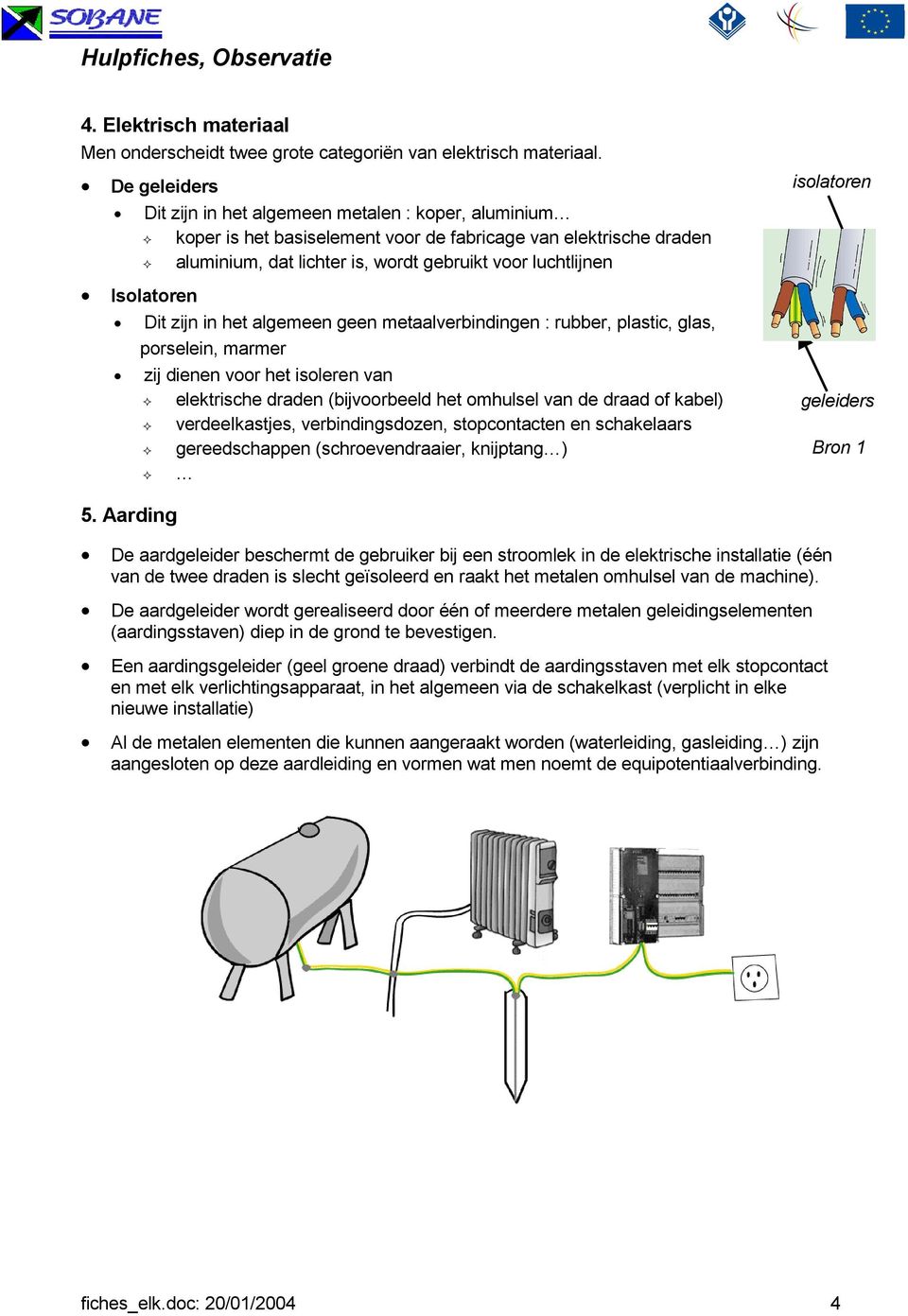 Isolatoren Dit zijn in het algemeen geen metaalverbindingen : rubber, plastic, glas, porselein, marmer zij dienen voor het isoleren van elektrische draden (bijvoorbeeld het omhulsel van de draad of