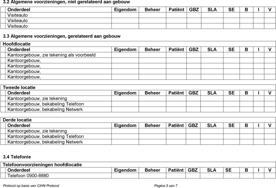 tekening bekabeling Telefoon bekabeling Netwerk Derde locatie zie tekening bekabeling Telefoon bekabeling