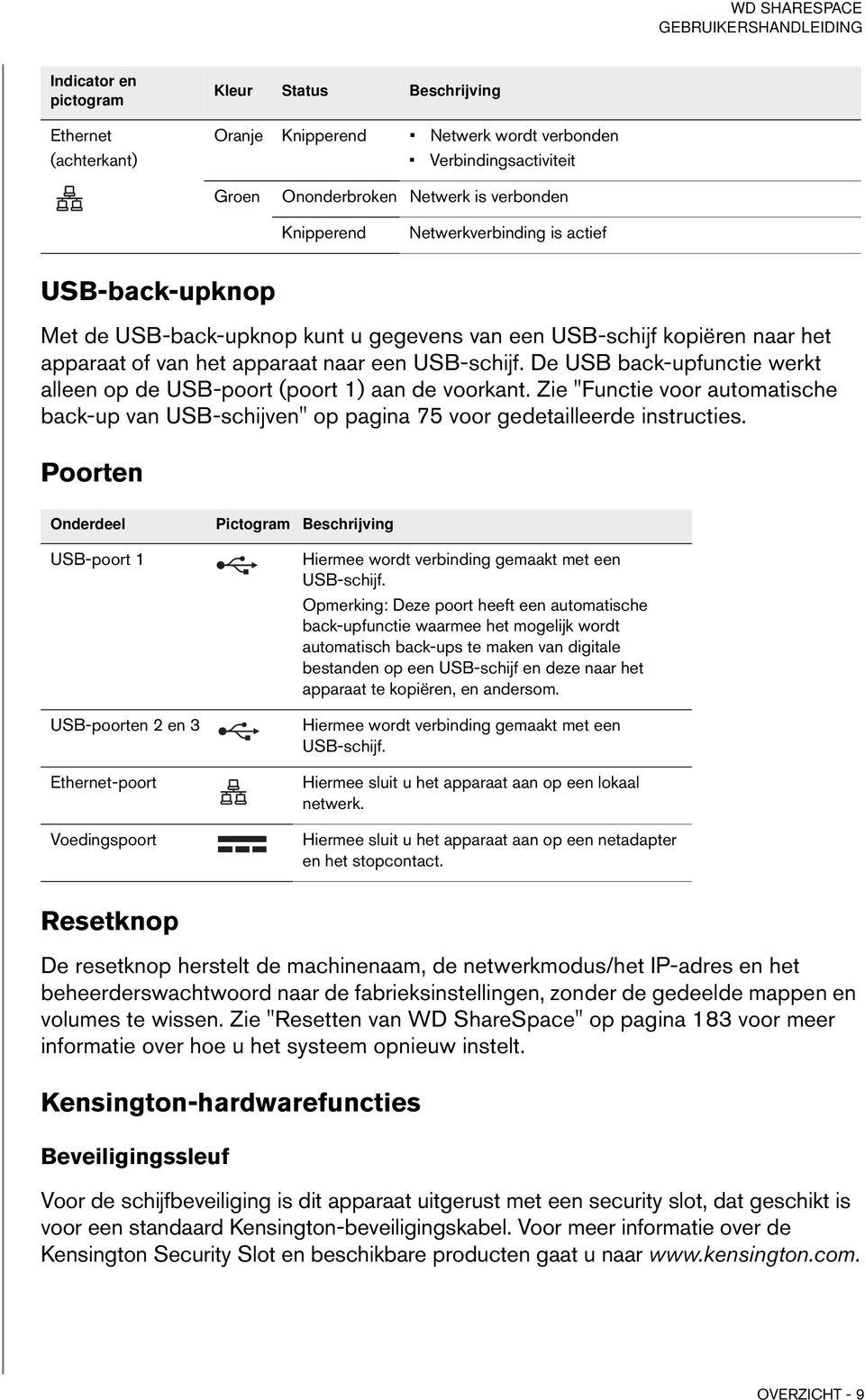 De USB back-upfunctie werkt alleen op de USB-poort (poort 1) aan de voorkant. Zie "Functie voor automatische back-up van USB-schijven" op pagina 75 voor gedetailleerde instructies.