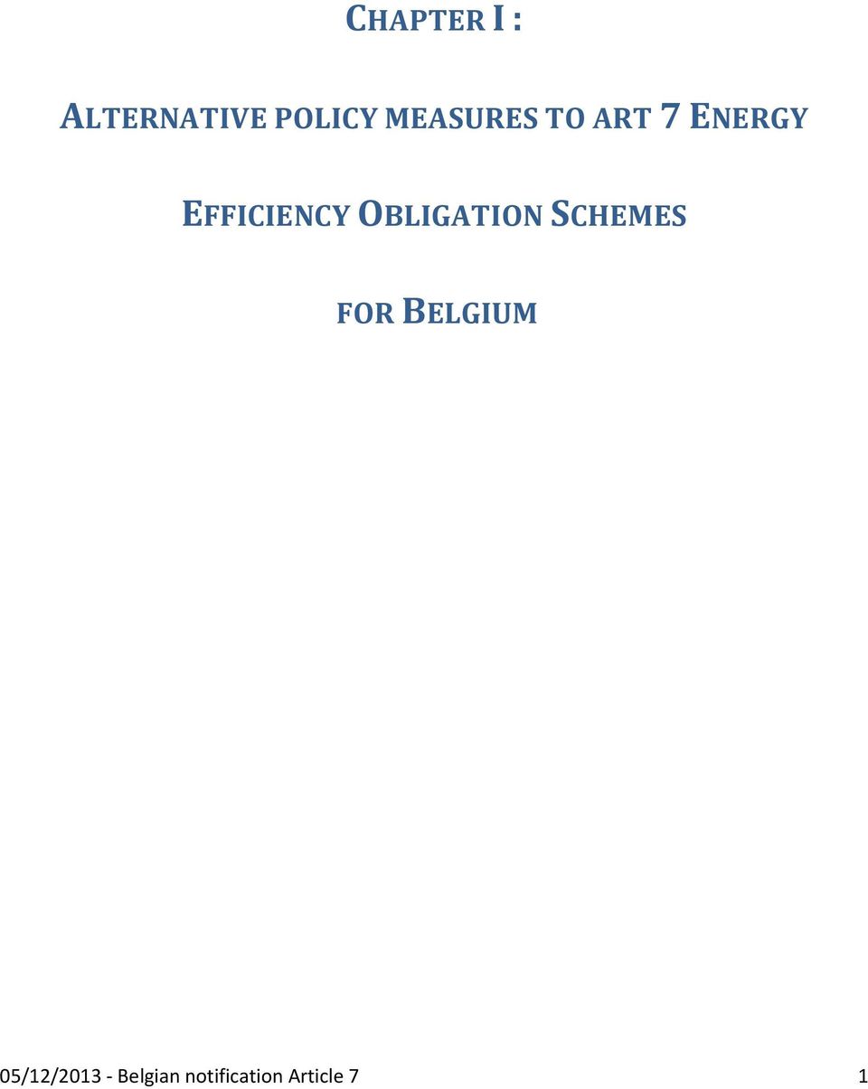 OBLIGATION SCHEMES FOR BELGIUM