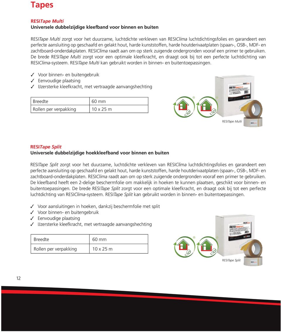 RESIClima raadt aan om op sterk zuigende ondergronden vooraf een primer te gebruiken.