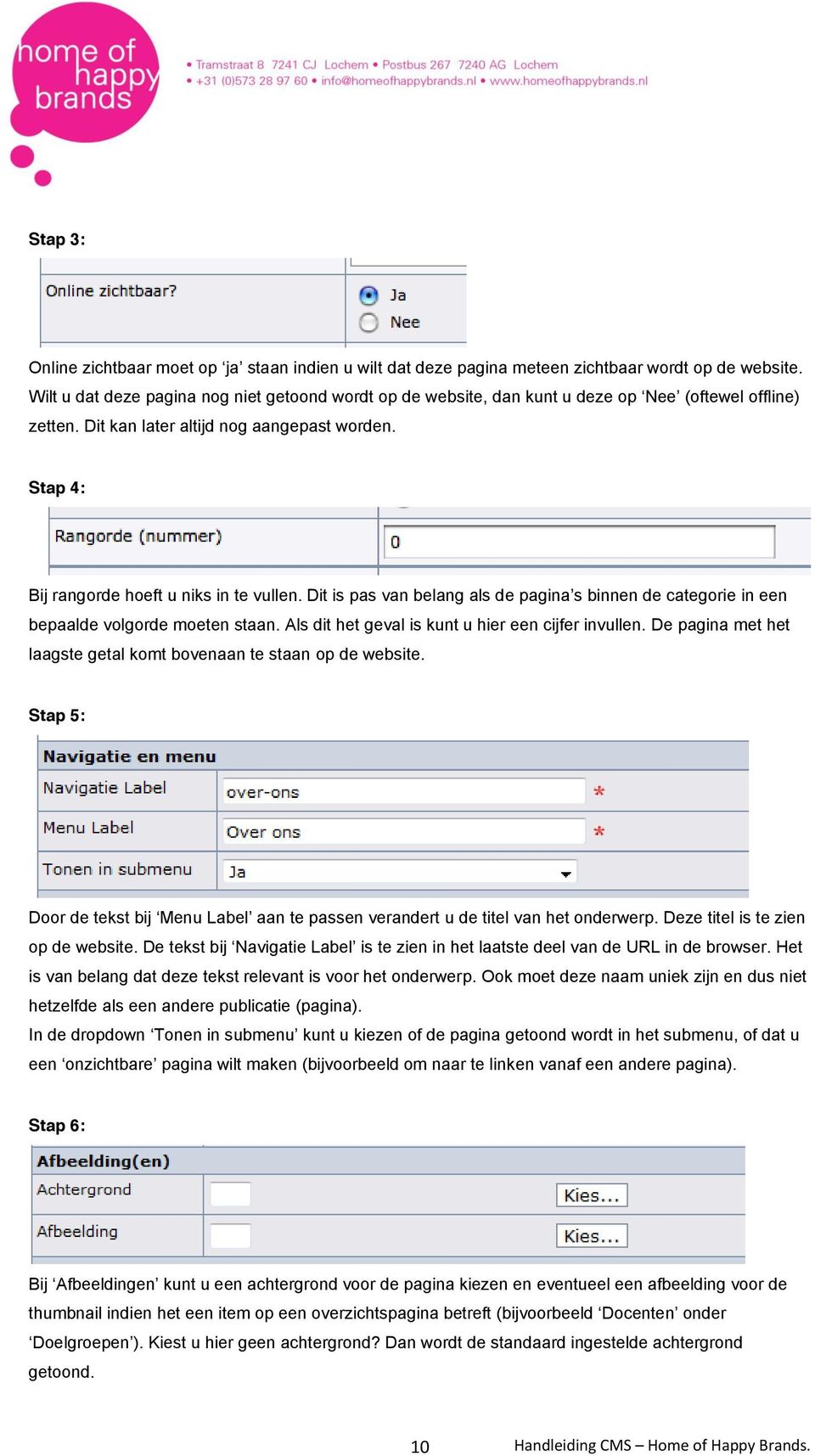 Dit is pas van belang als de pagina s binnen de categorie in een bepaalde volgorde moeten staan. Als dit het geval is kunt u hier een cijfer invullen.