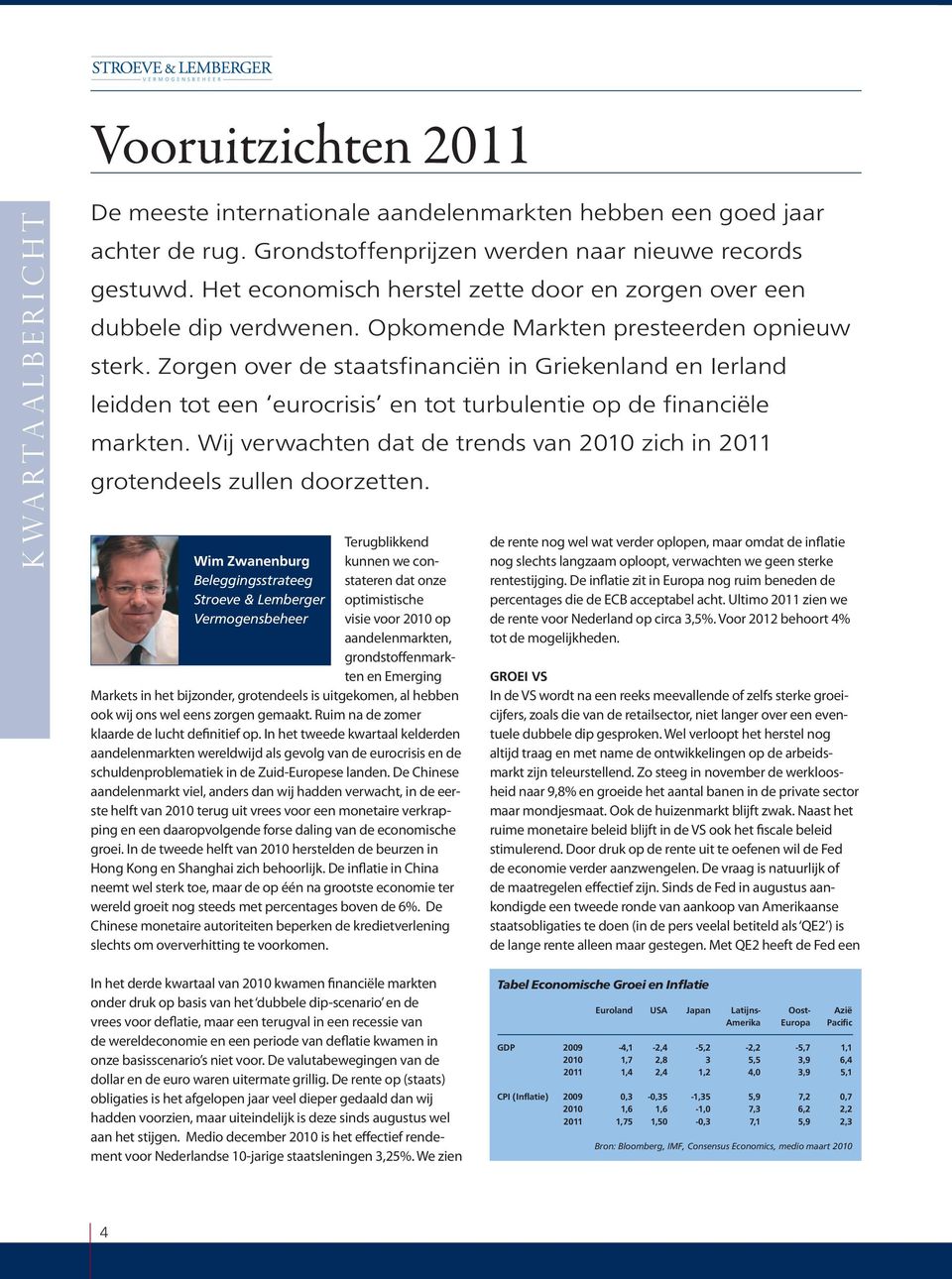 Zorgen over de staatsfinanciën in Griekenland en Ierland leidden tot een eurocrisis en tot turbulentie op de financiële markten.