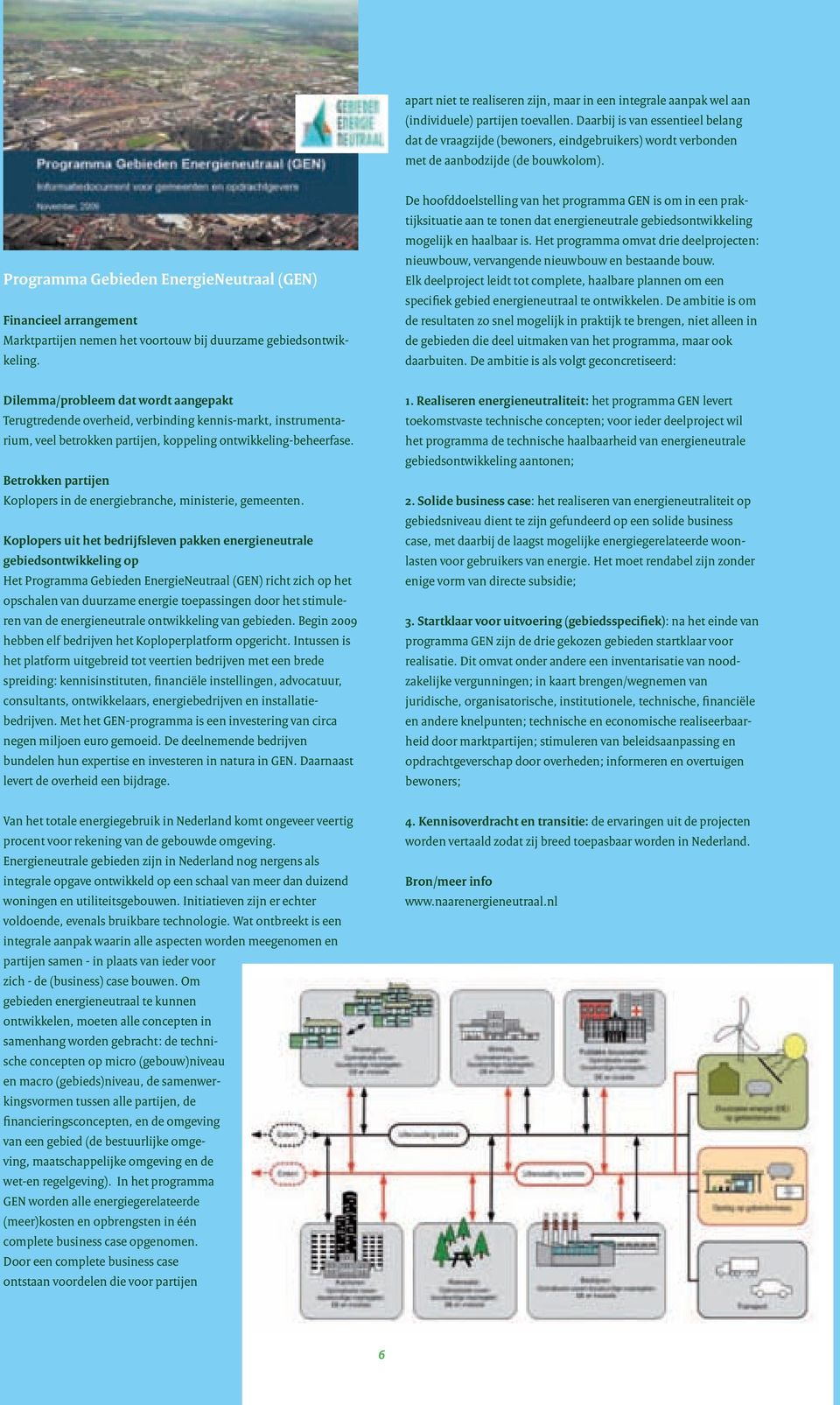Programma Gebieden EnergieNeutraal (GEN) Financieel arrangement Marktpartijen nemen het voortouw bij duurzame gebiedsontwikkeling.