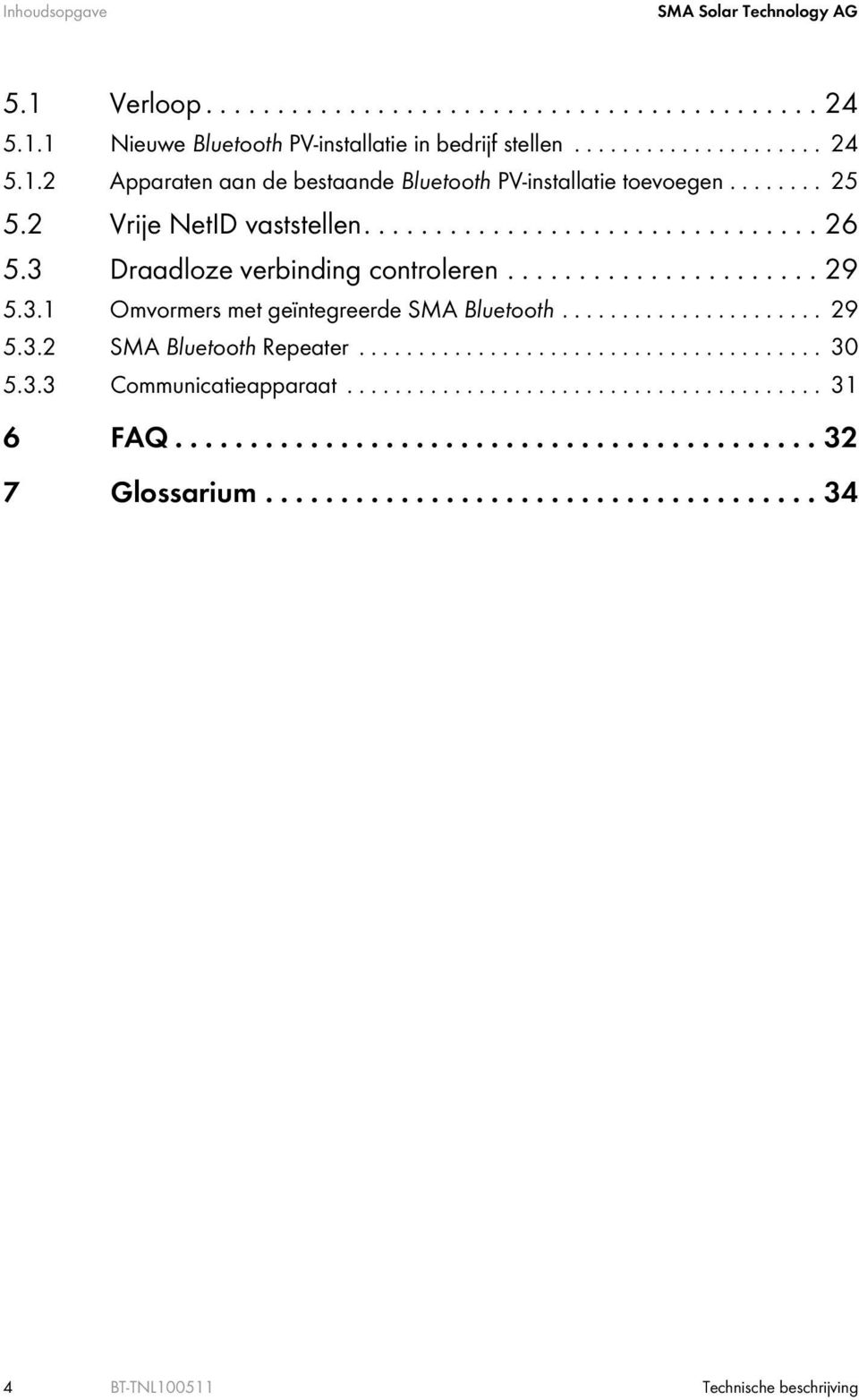 ..................... 29 5.3.2 SMA Bluetooth Repeater....................................... 30 5.3.3 Communicatieapparaat........................................ 31 6 FAQ.