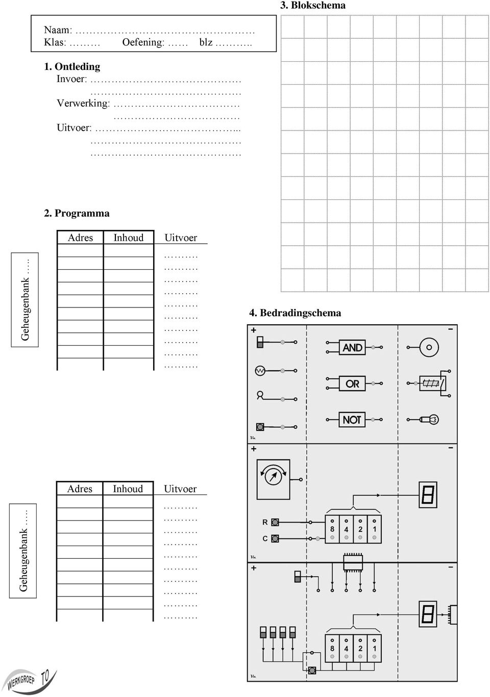 Programma Geheugenbank.. Adres Inhoud Uitvoer 4.