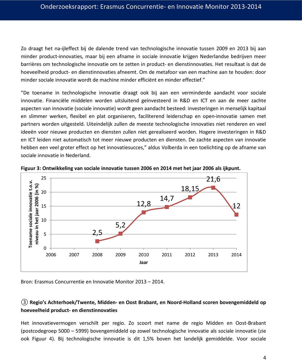 Om de metafoor van een machine aan te houden: door minder sociale innovatie wordt de machine minder efficiënt en minder effectief.