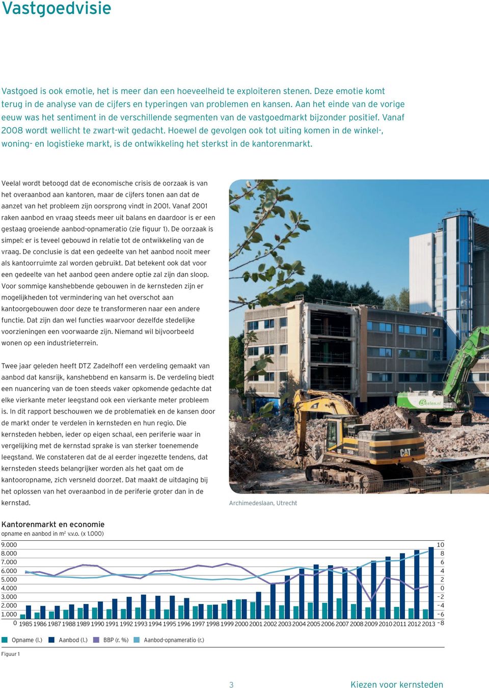 Hoewel de gevolgen ook tot uiting komen in de winkel-, woning- en logistieke markt, is de ontwikkeling het sterkst in de kantorenmarkt.