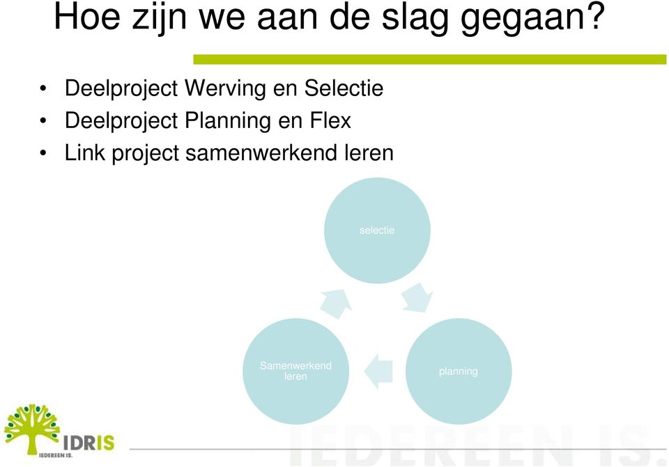 Deelproject Planning en Flex Link