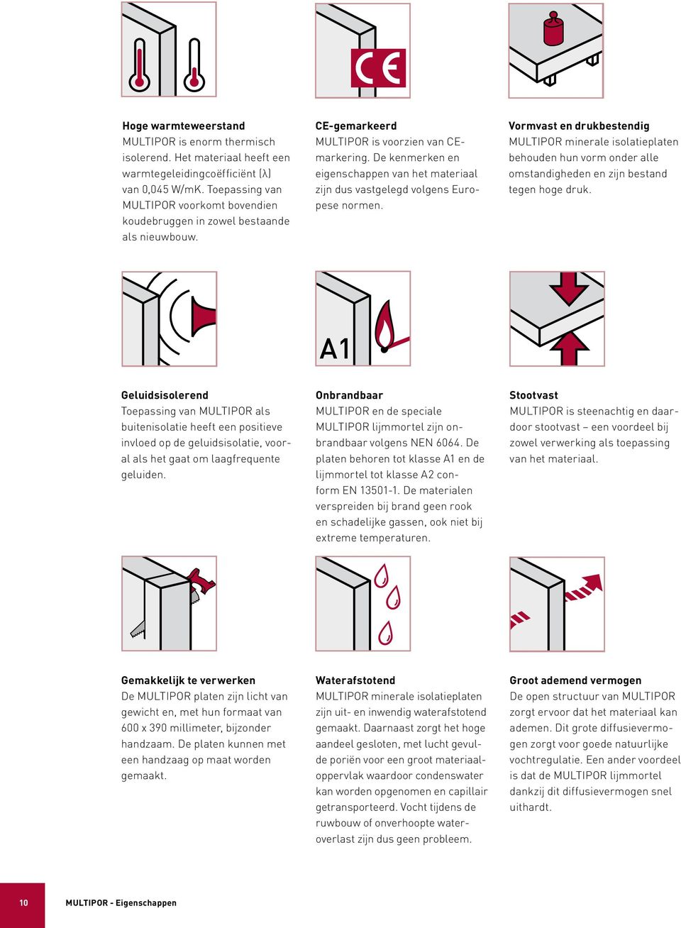 De kenmerken en eigenschappen van het materiaal zijn dus vastgelegd volgens Europese normen. Vormvast en drukbestendig behouden hun vorm onder alle omstandigheden en zijn bestand tegen hoge druk.